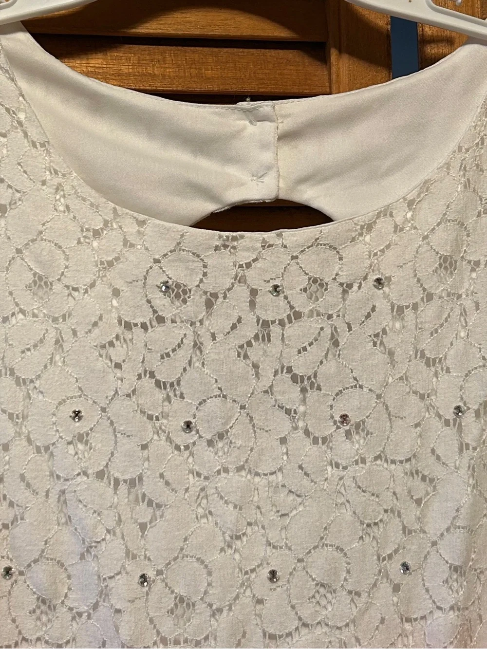 Emily West White Lace Top Coral-Pink Chiffon Bottom Sleeveless Party Dress